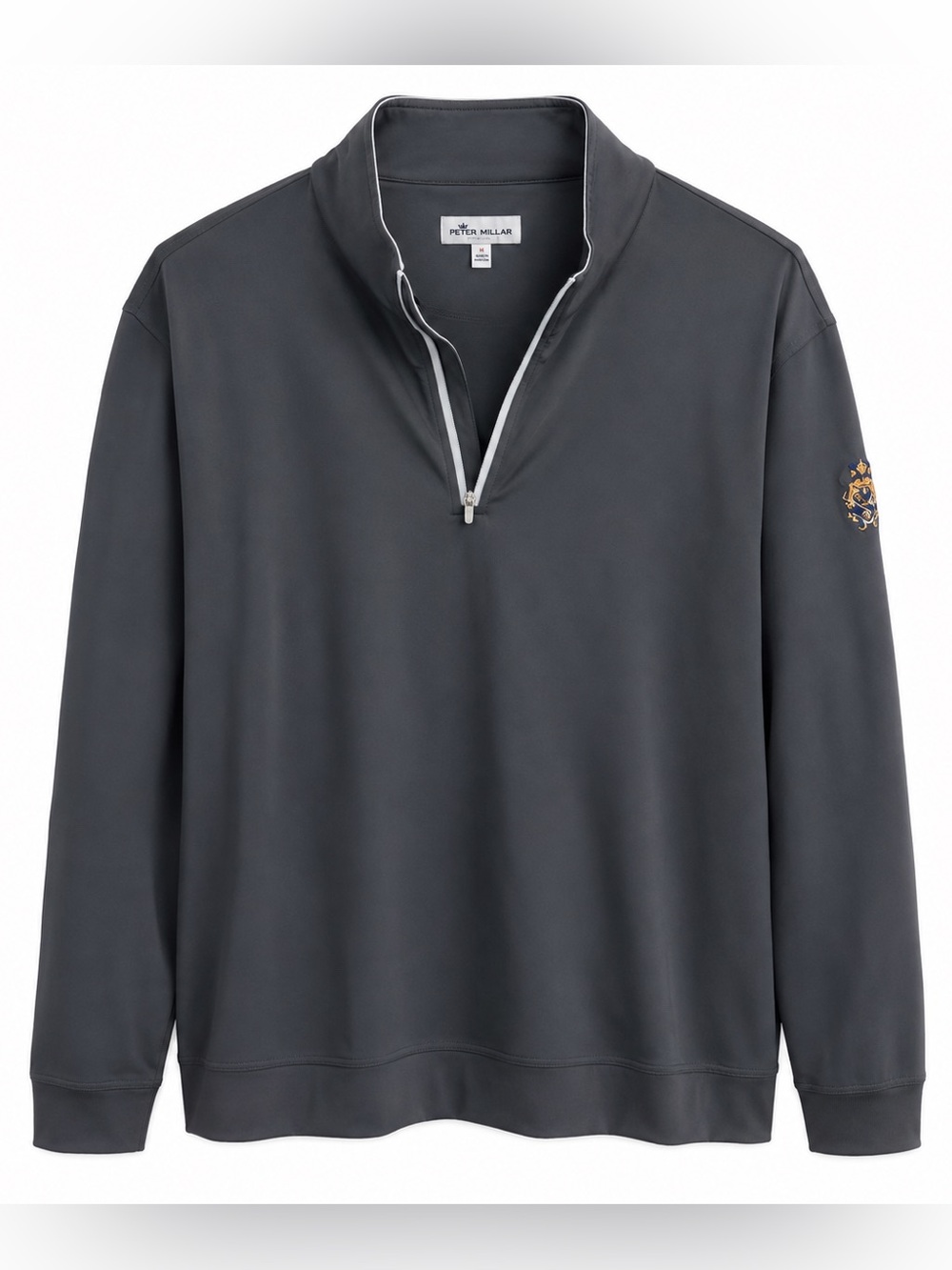Peter Millar Crown Sport Lambda Chi Alpha Texas Rho Men L 1/4 Zip Pullover Gray